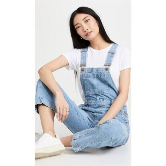 DL1961 Denim - DL1961 Emilie Denim Overall S Lt Seaglass Vintage Cargo Cropped Tapered